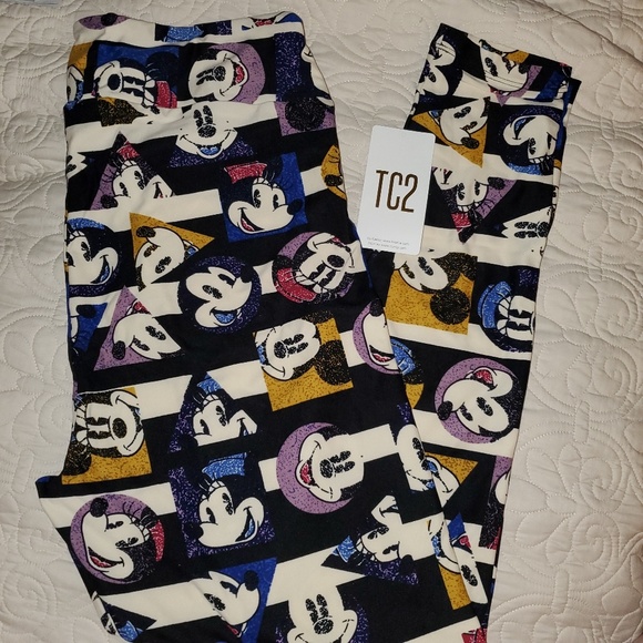 NWT TC2 DISNEY LULAROE LEGGINGS MICKEY AND MINNIE - Picture 1 of 5
